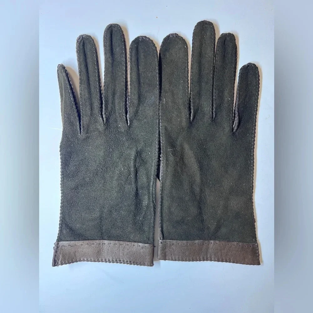 Genuine Leather Brown Winter Gloves